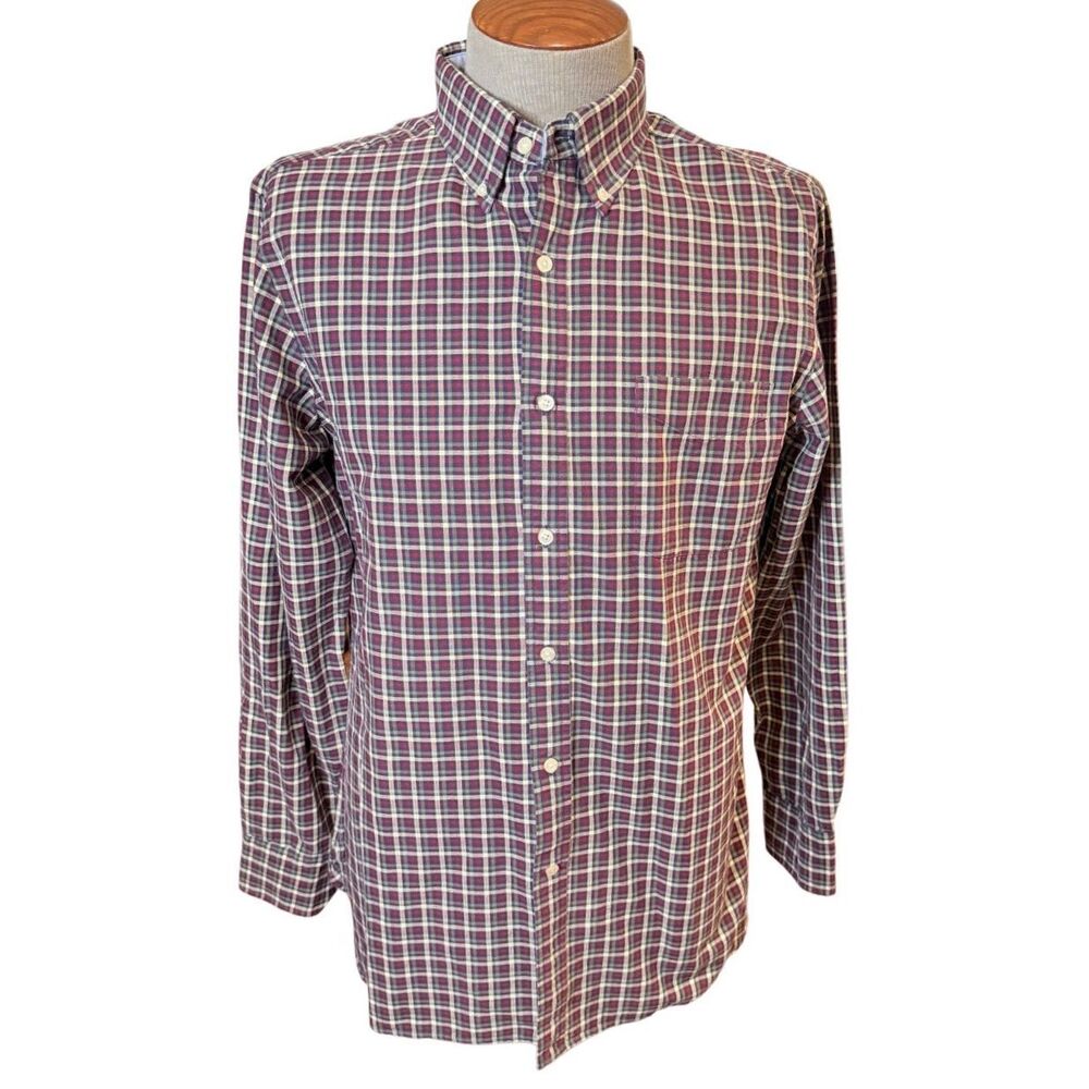 Cremieux Men’s Plaid Btn Down Supima Cotton Large Dad Classic Preppy